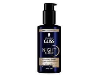 Schwarzkopf Gliss Night Elixir Overnight Repair Hair Treatment Deep Care for Heavily Damaged, Dry Hair, 100ml