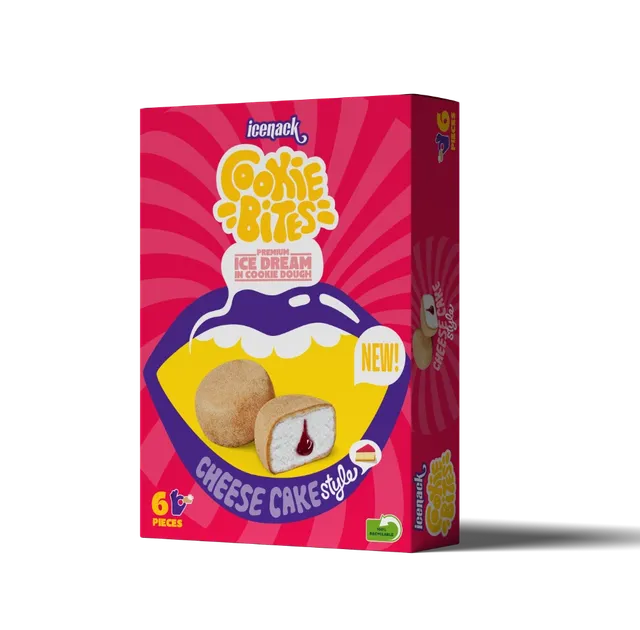 Icenack Cookie Bites Cheesecake Ice Cream, 6x37g