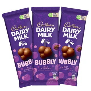 Cadbury Dairy Milk Bubbly Chocolate Bar, 3x87g