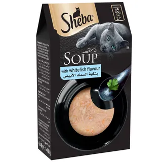 Sheba Soup with Whitefish Flavour Pack Cat Food, 4x40g