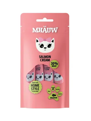 Mhauw Cat Treat with Salmon, 4x15g