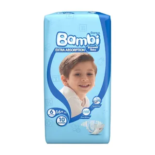 Sanita Bambi Baby Diapers Regular Pack, Size 6, XX-Large, 16+kg, 10 Count