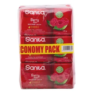 Sanita Berry Bar Soap Pack, 6x125g