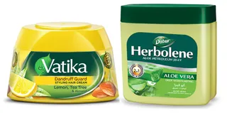 Dabur Vatika Dandruff Guard Hair Cream, 210ml + Herbolene Aloe Jelly, 50g