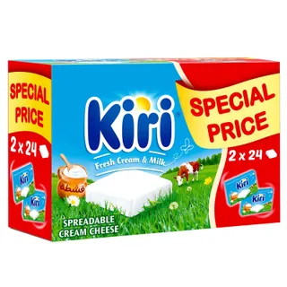 Kiri Spreadable Cream Cheese Squares 2x24 Portions 864g