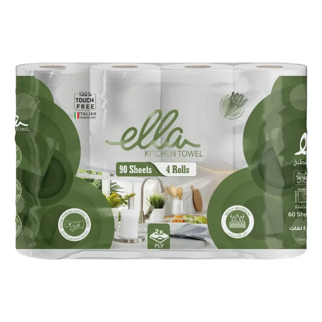 Ella Kitchen Towel Rolls 2 Ply, 4 Pieces