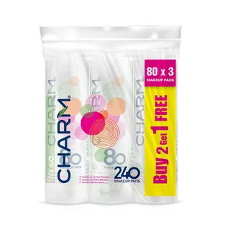 Sanita Charm 100% Cotton Round Pads, 3x80 Pads