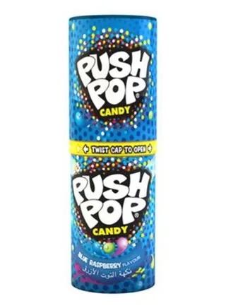 Bazooka Push Pop Blue Raspberry & Cola Candy Assorted, 15g