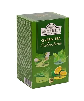 Ahmad Tea London Green Tea Selection, 20 Foil Tea Bags