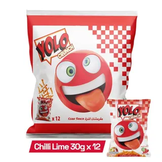 Yolo Crunch Chilli Lime, 12x30g