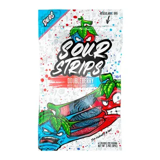 Sour Strips Doubleberry Flavored Candy, 96g