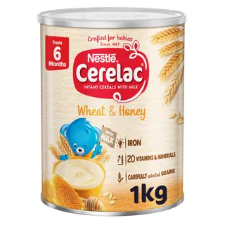 Cerelac Wheat & Honey Infant Cereals with Iron+ Tin, From 6 Months, 1kg