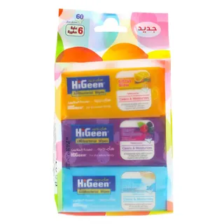 HiGeen Antibacterial Assorted Wet Wipes 10 Sheets x 6