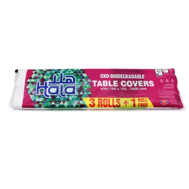 Hala Biodegradable Table Cover, 4 Pieces, 100X100-7600cm