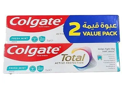 Colgate Total Fresh Mint Toothpaste, 2x75ml