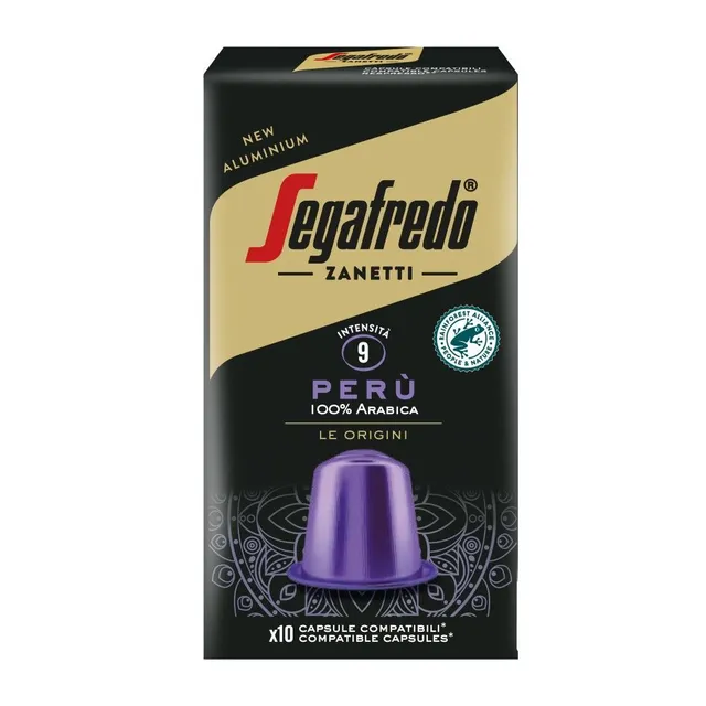 Segafredo Zanetti Peru Original Aluminium Coffee Capsules, 10 Pieces