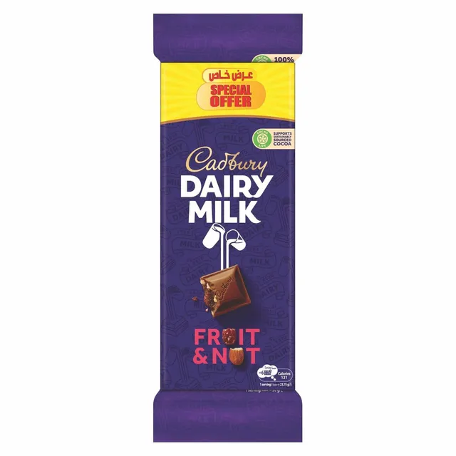 Cadbury Dairy Milk Fruit & Nut Chocolate Bar, 3x95g