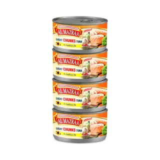 المزرعة تونة قطع خفيفة في زيت عباد الشمس, 4x170g