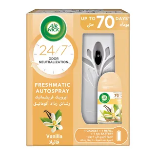 Air Wick Automatic Vanilla Scent Air Freshener Spray Kit with Gadget & Refill, 250ml