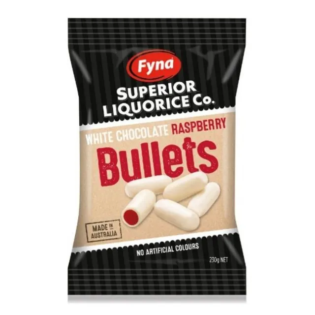 Fyna Raspberry Bullets White Chocolate 230 Gm