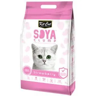 Kit Cat Soya Eco Friendly Clumping Cat Litter - Strawberry Scent, Non-Toxic, 7L