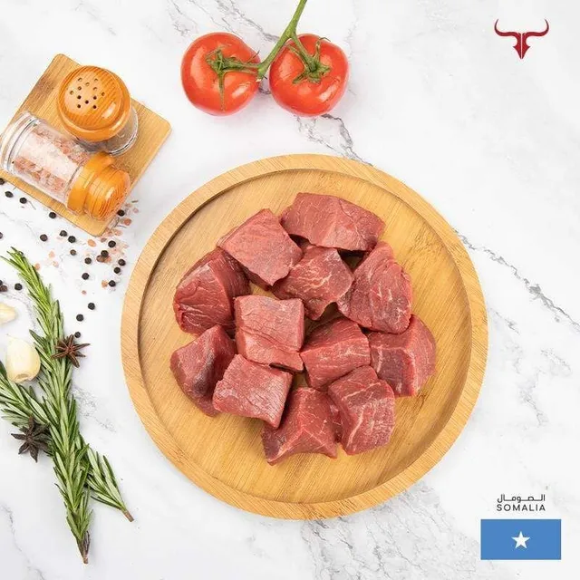 لحم بقري صومالي طازج مكعبات بدون عظم 500g