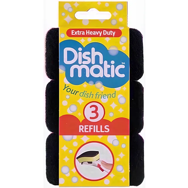 Dishmatic Extra Heavy Duty Sponge Refills, 3 Pieces