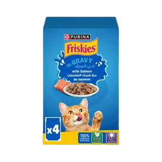 Purina Friskies In Gravy with Salmon Cat Food, 4x85g