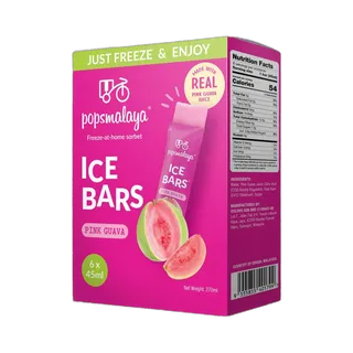 Popsmalaya Pink Guava Ice Bars, 6x270ml