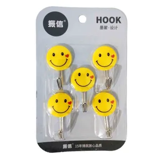Small Smiley Hooks Set, 5 Pieces