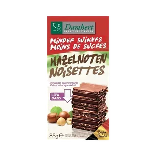 Damhert Less Sugars Chocolate with Hazelnuts Tablet, 85g