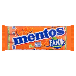 Mentos Chewy Dragees Fanta Orange Flavour, 3x37.5g