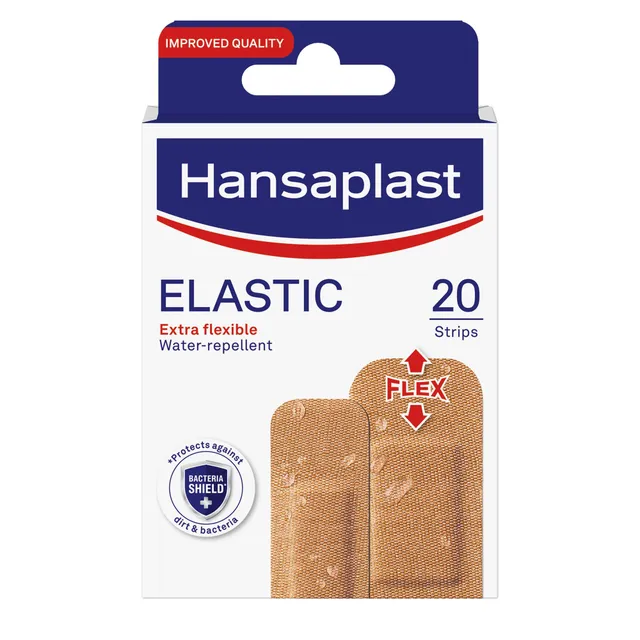 Hansaplast Elastic Water Repellent Extra Flexible Bandages, 20 Pieces