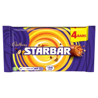 Cadbury Starbar Chocolate, 4 Packs, 148g