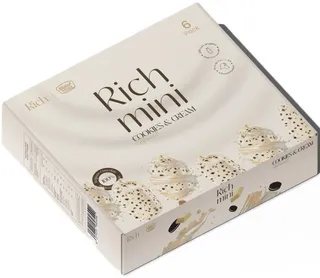KDCow Rich Mini Cookies & Cream Ice Cream, 6x60ml