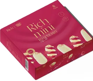 KDCow Rich Mini Raspberry Ice Cream, 6x60ml
