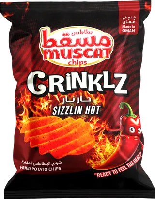 موسكات شيبس كرينكلز نكهة سيزلين هوت رقائق بطاطس مقلية، 24x12 جم