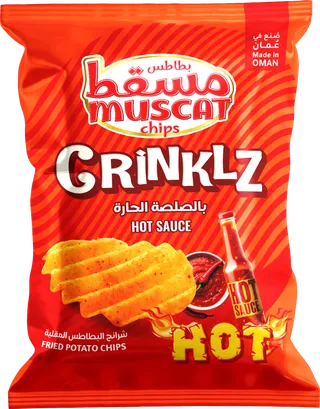 موسكات شيبس كرينكلز نكهة الصوص الحار رقائق بطاطس مقلية، 24x12 جم