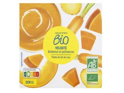 Monoprix Bio Butternut & Pumpkin Soup, 2x300ml