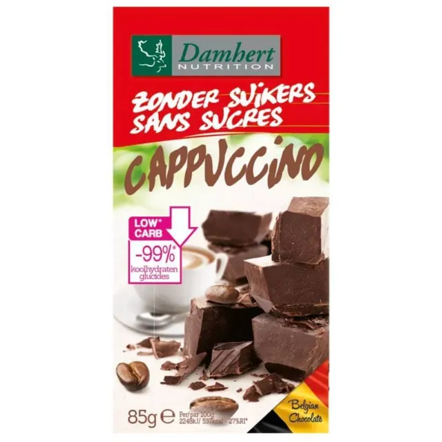 Damhert without Sugars Cappuccino Chocolate Tablet, 85g