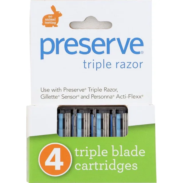 Preserve Triple Razor Refil Blades, 4 Pieces