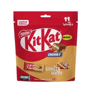 KitKat Chunky Mini Vanilla Waffle Chocolate Pouch, 195.8g