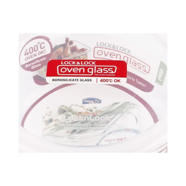 Lock & Lock Heat Resistant Glass Round Food Container, 650Ml