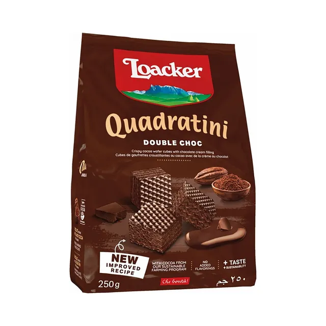 لواكر كوادراتيني ويفر شوكولاتة مزدوجة, 250g