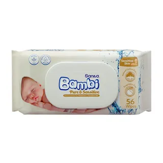 Sanita Bambi Pure & Sensitive Baby Wet Wipes, 56 Wipes