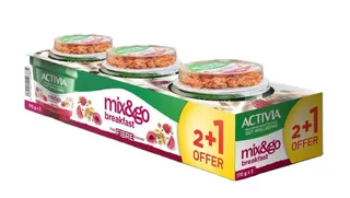 أكتيفيا مكس اند جو يوغورت بشيا وتوت أحمر، 3x170g