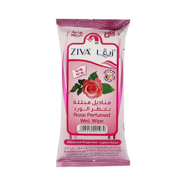 Ziva Rose Perfumed Wipes, 10 Pieces