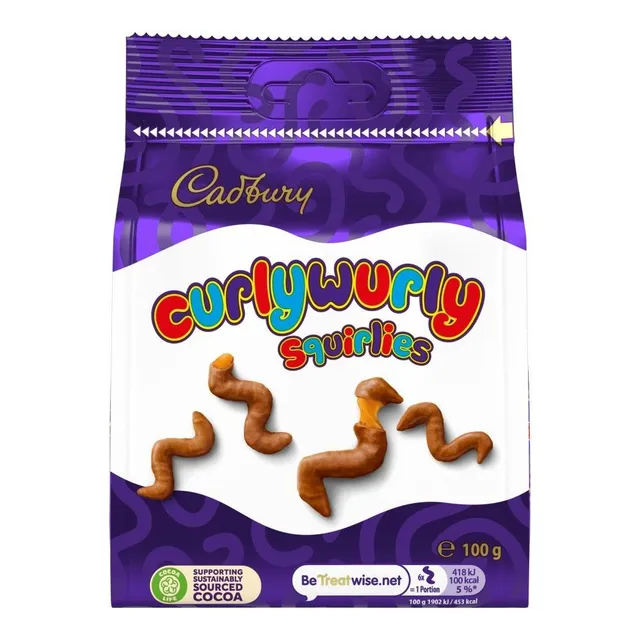Cadbury Curly Wurly Squirlies Chocolate Pouch, 100g