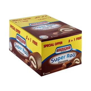 أمريكانا سوبر رول كيكات شوكولاتة, 6x60g