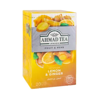 Ahmad Tea Lemon & Ginger Tea Bags, 20 Bags x 2g